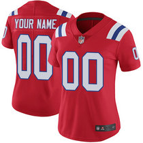 Women's Nike New England Patriots Customized Red Limited Vapor Untouchable Authentic Stitched NFL Jerseys