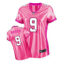 Women's Nike New Orleans Saints #9 Drew Brees Pink New Be Luv'd Authentic Stitched NFL Jersey