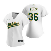 Women's Nike Oakland Athletics #36 Yusmeiro Petit White Game Authentic Stitched MLB Jersey