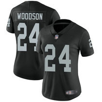 Women's Nike Oakland Raiders #24 Charles Woodson Black Vapor Untouchable Limited Authentic Stitched NFL Jersey