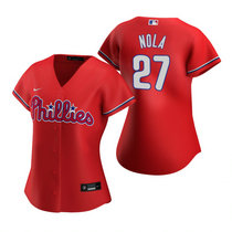Women's Nike Philadelphia Phillies #27 Aaron Nola Red Game Authentic Stitched MLB Jersey