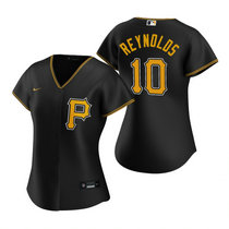 Women's Nike Pittsburgh Pirates #10 Bryan Reynolds Black Game Authentic Stitched MLB Jersey