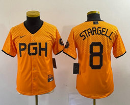 Women's Nike Pittsburgh Pirates #8 Willie Stargell Gold City Authentic stitched MLB jersey