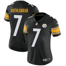 Women's Nike Pittsburgh Steelers #7 Ben Roethlisberger Black Vapor Untouchable Limited Authentic Stitched NFL Jersey