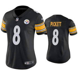 Women's Nike Pittsburgh Steelers #8 Kenny Pickett Black Vapor Untouchable Authentic Stitched NFL Jersey