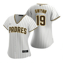 Women's Nike San Diego Padres #19 Tony Gwynn White Game Authentic Stitched MLB Jersey
