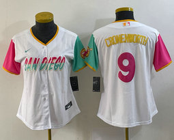 Women's Nike San Diego Padres #9 Jake Cronenworth White City Authentic Stitched MLB Jersey