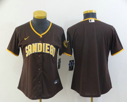 Women's Nike San Diego Padres #Blank Brown Game Authentic Stitched MLB Jersey