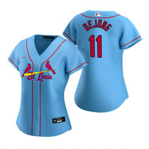 Women's Nike St.Louis Cardinals #11 Paul DeJong Light Blue Game Authentic stitched MLB jersey