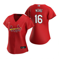 Women's Nike St.Louis Cardinals #16 Kolten Wong Red Game Authentic stitched MLB jersey