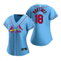 Women's Nike St.Louis Cardinals #18 Carlos Martinez Light Blue Game Authentic stitched MLB jersey