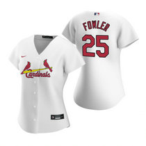 Women's Nike St.Louis Cardinals #25 Dexter Fowler White Authentic Stitched MLB Jersey