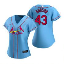 Women's Nike St.Louis Cardinals #43 Dakota Hudson Light Blue Game Authentic stitched MLB jersey