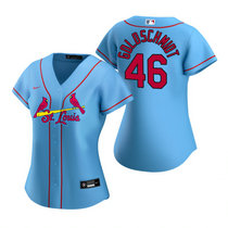 Women's Nike St.Louis Cardinals #46 Paul Goldschmidt Light Blue Game Authentic stitched MLB jersey
