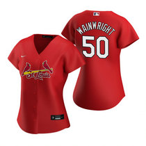 Women's Nike St.Louis Cardinals #50 Adam Wainwright Red Game Authentic stitched MLB jersey