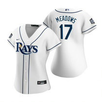 Women's Nike Tampa Bay Rays #17 Austin Meadows White Game 2020 World Series Game MLB jersey