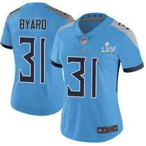 Women's Nike Tennessee Titans #31 Kevin Byard With 2020 Super Bowl LIV Patch Light Blue New Vapor Untouchable Limited Authentic Stitched NFL Jersey