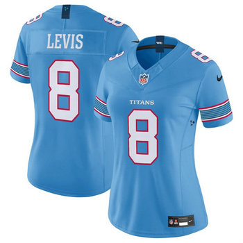 Women's Nike Tennessee Titans #8 Will Levis 2026 Light Blue Authentic Stitched NFL Jersey