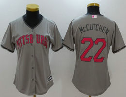 Women's Pittsburgh Pirates #22 Andrew McCutchen Grey Mother's Day Authentic Stitched MLB Jersey