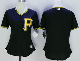 Women's Pittsburgh Pirates Blank Black New Majestic Authentic Stitched MLB Jersey