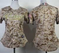 Women's San Diego Padres Blank Camo Authentic Stitched MLB jersey