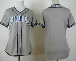 Women's San Diego Padres Blank Grey Road Authentic stitched MLB jersey