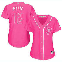 Women's San Francisco Giants #12 Joe Panik Pink Authentic stitched MLB jersey