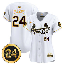 Women's St. Louis Cardinals #24 Whitey Herzog 2024 City Connect Patch Vapor Premier Jersey