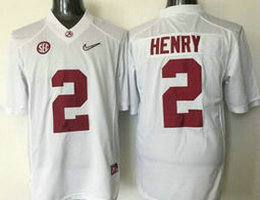 Youth Alabama Crimson Tide #2 Derrick Henry White Authentic Stitched NCAA Jersey
