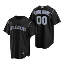 Youth Custom Nike Colorado Rockies Black Game Authentic Stitched MLB Jersey
