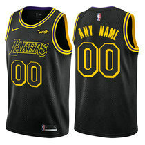 Youth Customized Nike Los Angeles Lakers Black Authentic Stitched NBA jersey