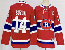 Youth Fanatics Montreal Canadiens #14 Nick Suzuki Red Authentic Stitched NHL jersey