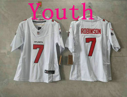 Youth Nike Atlanta Falcons #7 Bijan Robinson White 2026 Stitched Football Jersey