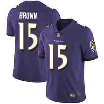 Youth Nike Baltimore Ravens #15 Marquise Brown Purple Vapor Untouchable Authentic Stitched NFL Jersey
