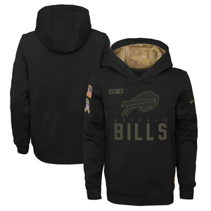 Youth Nike Buffalo Bills 2020 Black Salute to Service Pullover Hoodie