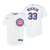 Youth Nike Chicago Cubs #33 Daniel Descalso White Authentic Stitched MLB Jersey