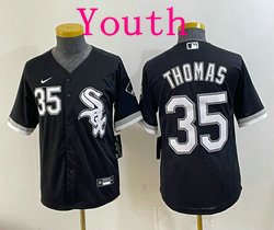 Youth Nike Chicago White Sox #35 Frank Thomas Black Game Authentic Stitched MLB Jersey