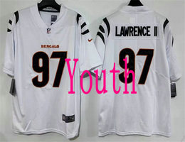 Youth Nike Cincinnati Bengals #97 Dexter Lawrence II White Authentic Stitched NFL Jersey