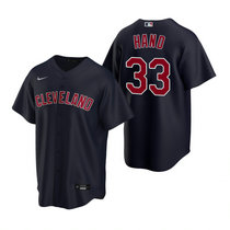 Youth Nike Cleveland Indians #33 Brad Hand Navy Game Authentic Stitched MLB Jersey