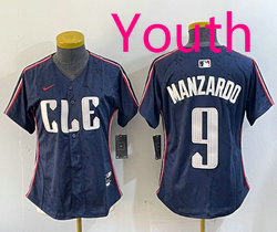 Youth Cleveland Guardians #9 Kyle Manzardo 2024 City Authentic Stitched MLB Jersey