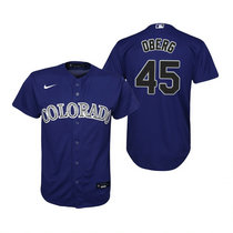 Youth Nike Colorado Rockies #45 Scott Oberg Purple Game Authentic Stitched MLB Jersey