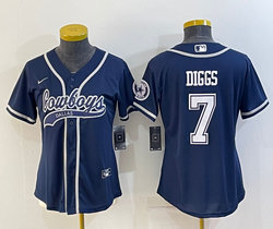 Youth Nike Dallas Cowboys #7 Trevon Diggs Blue Joint Authentic Stitched baseball jersey