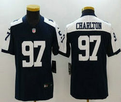 Youth Nike Dallas Cowboys #97 Taco Charlton Blue Thanksgiving Vapor Untouchable Authentic Stitched NFL Jersey