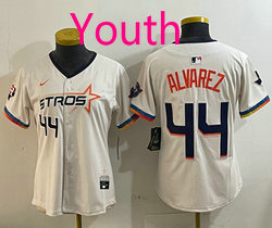 Youth Nike Houston Astros #44 Yordan Alvarez Cream 2025 City Connect With Texas Patch Jersey