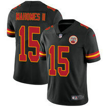 Youth Nike Kansas City Chiefs #15 Patrick Mahomes II Limited Black Rush Authentic stitched NFL jersey