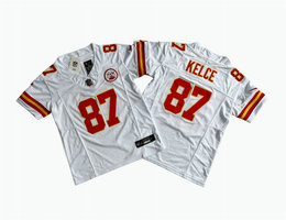 Youth Nike Kansas City Chiefs #87 Travis Kelce White 2023 F.U.S.E Authentic Stitched NFL Jersey