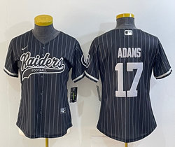 Youth Nike Las Vegas Raiders #17 Davante Adams Black Joint Stripe Authentic Stitched baseball jersey