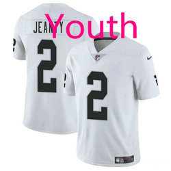 Youth Nike Las Vegas Raiders #2 Ashton jeanty White 2025 Draft Stitched NFL Jersey