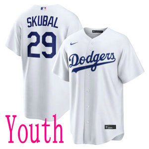 Youth Nike Los Angeles Dodgers #29 Tarik Skubal White Authentic Stitched MLB Jersey