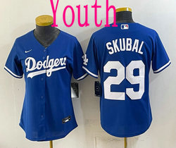 Youth Nike Los Angeles Dodgers #29 Tarik Skubal Blue Authentic Stitched MLB Jersey